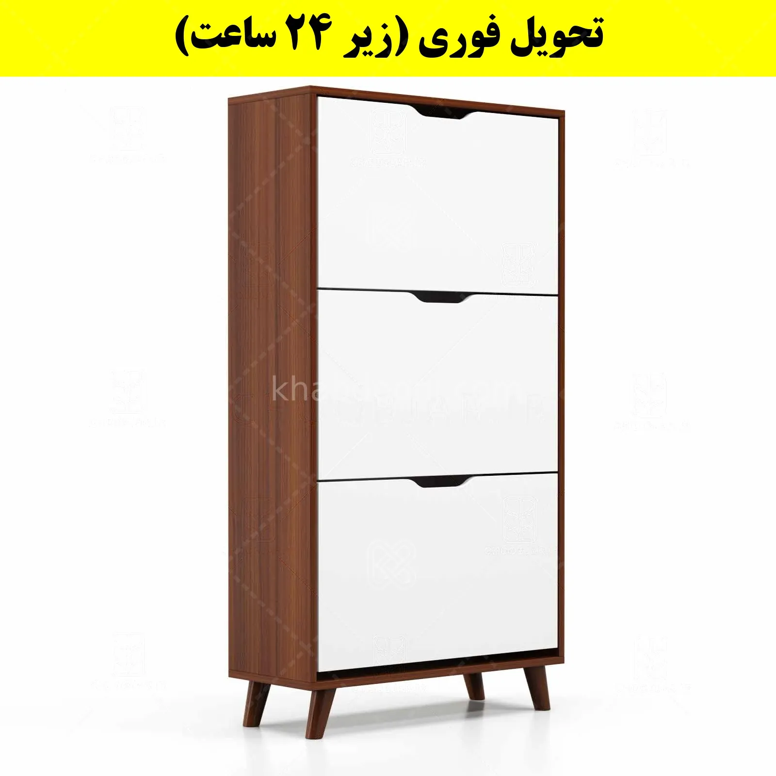 جاکفشی داشبوردی سه درب النا – طول 70 (تحویل فوری) سفید فندوقی