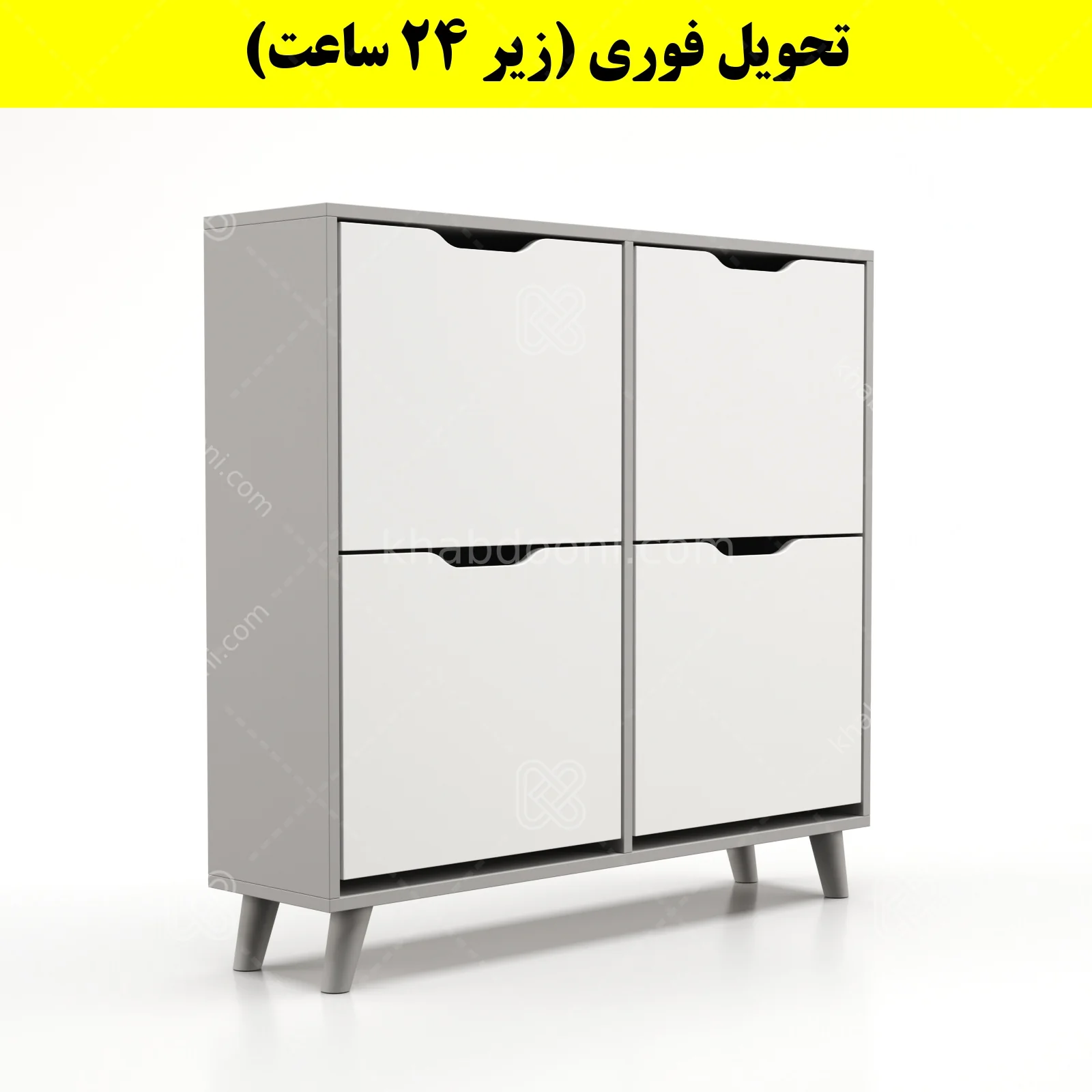 جاکفشی داشبوردی چهار درب النا – طول 100 (تحویل فوری) سفید طوسی