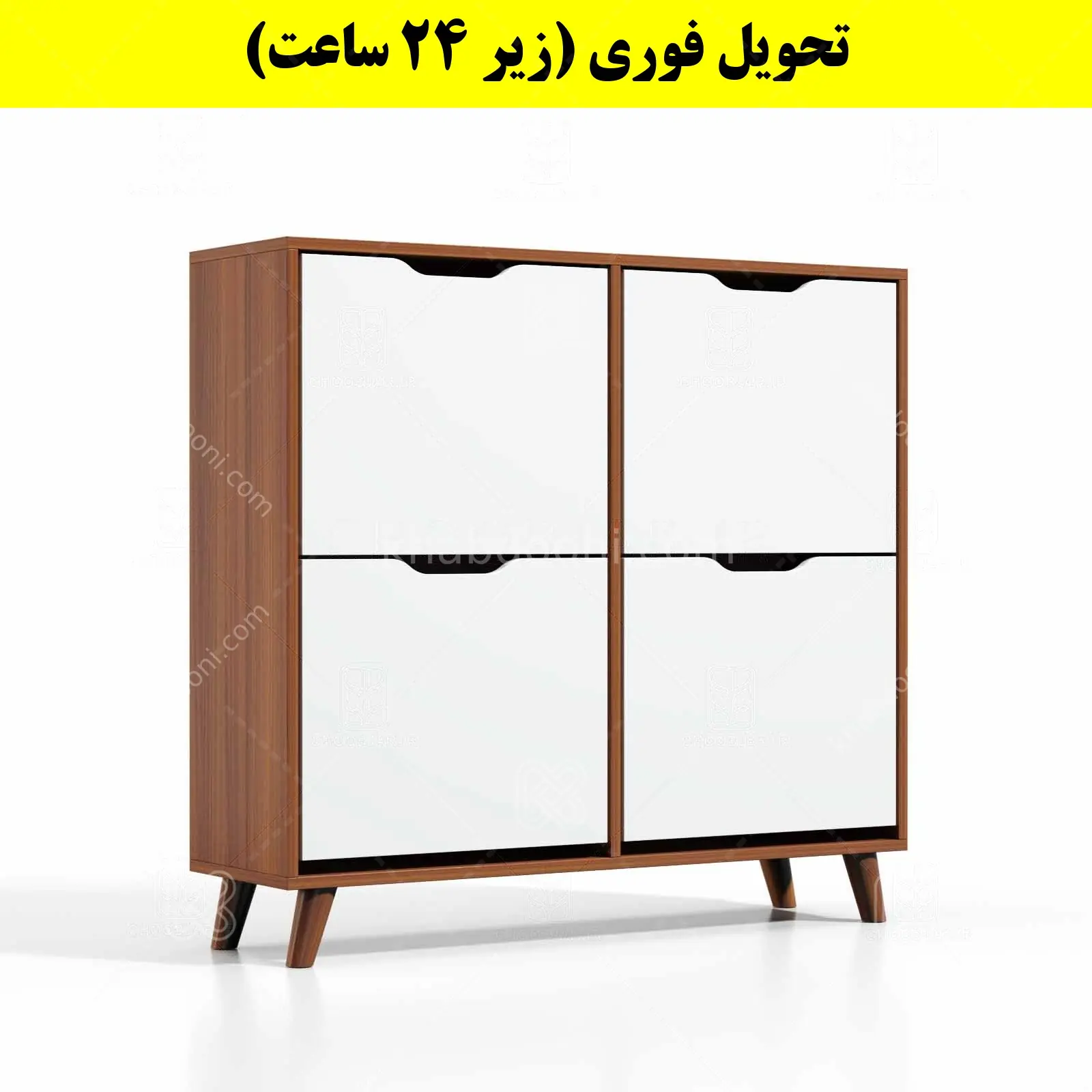 جاکفشی داشبوردی چهار درب النا – طول 100 (تحویل فوری) سفید فندوقی
