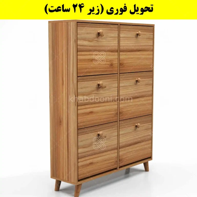 جاکفشی داشبوردی شش درب دستگیره چوبی – طول 100 (تحویل فوری)