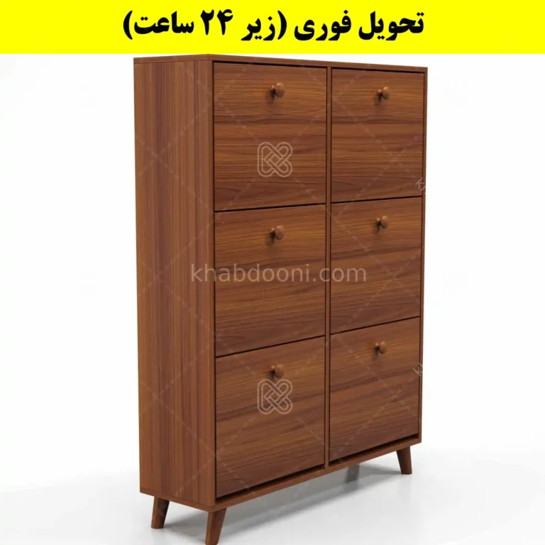جاکفشی داشبوردی شش درب دستگیره چوبی – طول 100 (تحویل فوری)