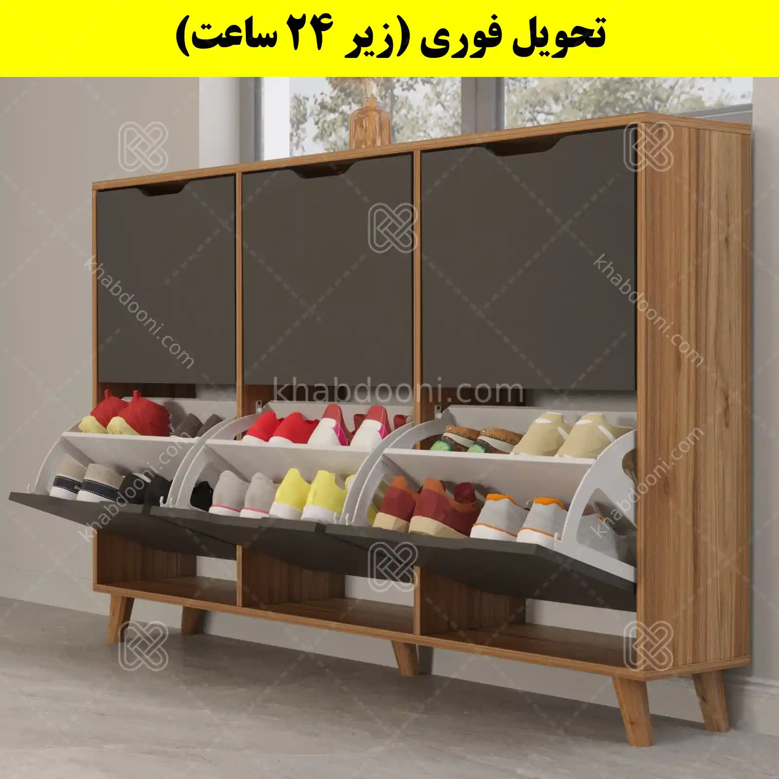 جاکفشی داشبوردی شش درب النا – طول 150 (تحویل فوری) نوک مدادی گردویی