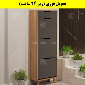 جاکفشی داشبوردی سه درب کشودار النا – طول 50 (تحویل فوری) نوک مدادی گردویی
