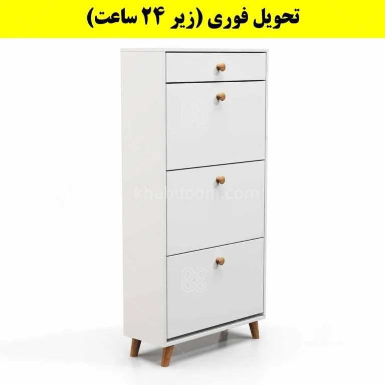 جاکفشی داشبوردی سه درب کشودار دستگیره چوبی – طول 70 (تحویل فوری)