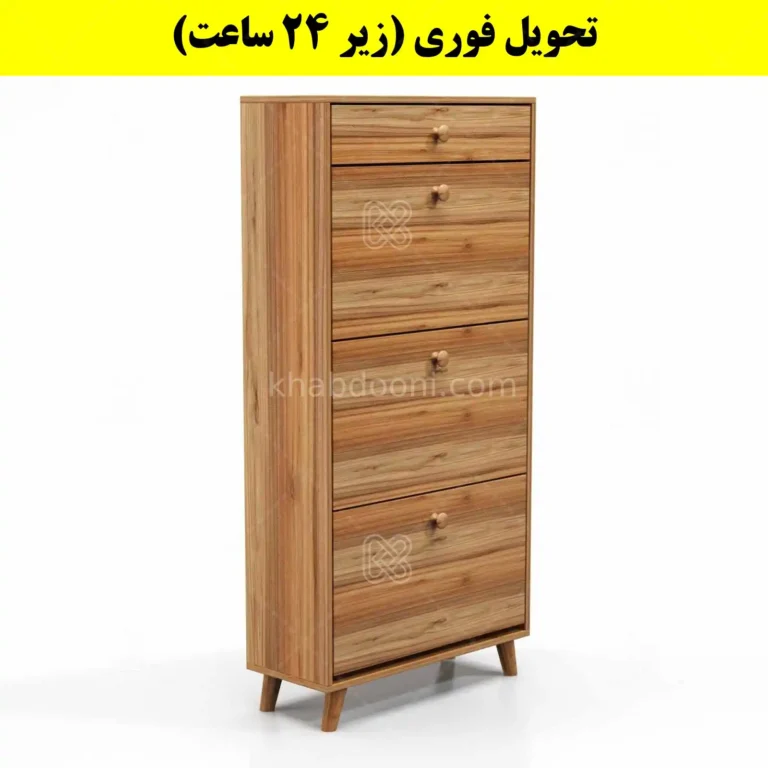 جاکفشی داشبوردی سه درب کشودار دستگیره چوبی – طول 70 (تحویل فوری)