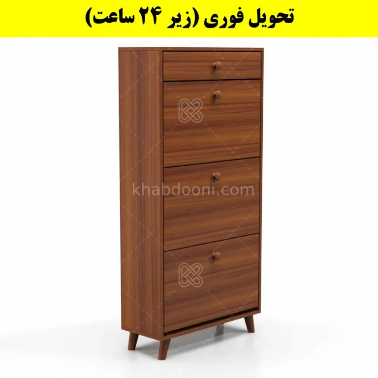 جاکفشی داشبوردی سه درب کشودار دستگیره چوبی – طول 70 (تحویل فوری)