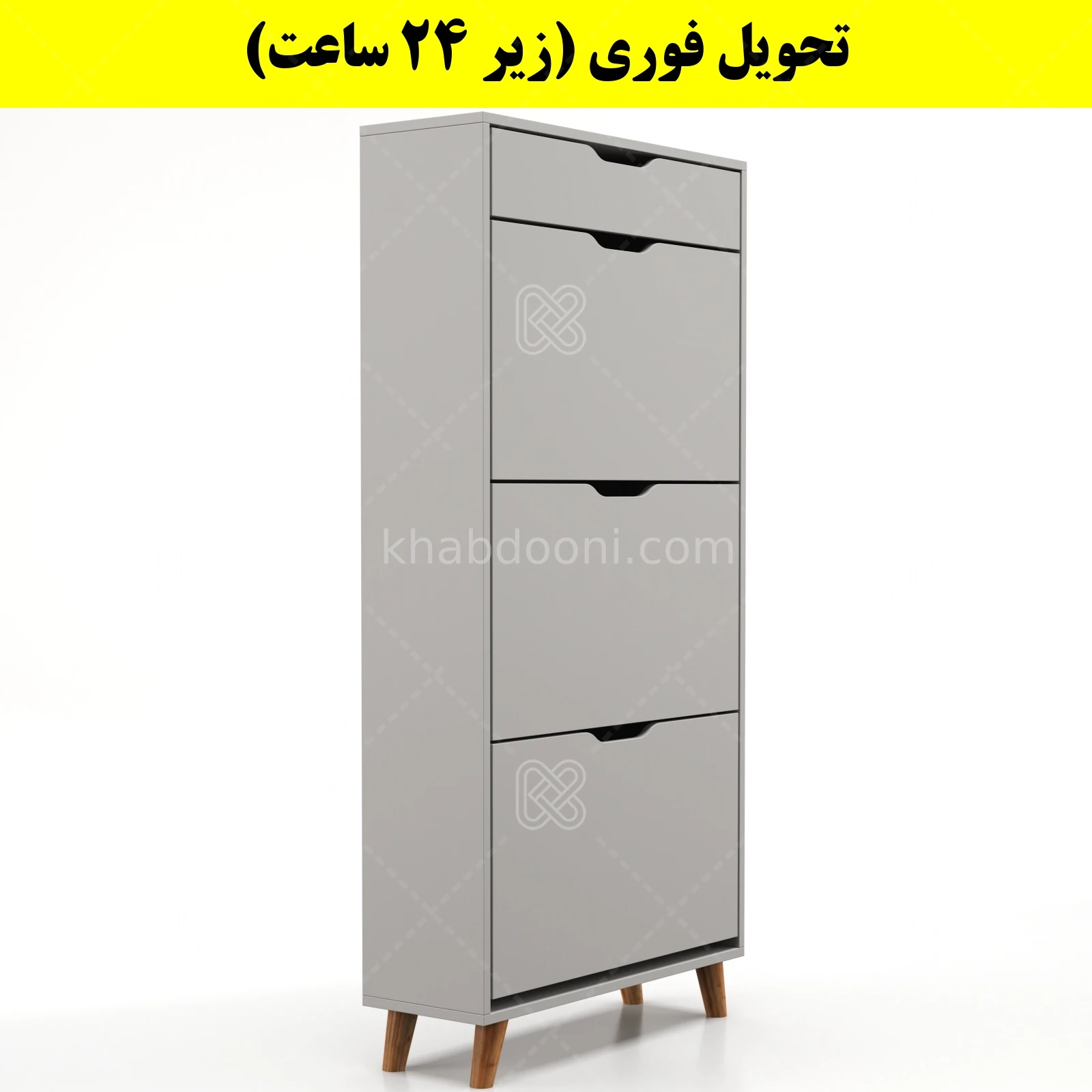 جاکفشی داشبوردی سه درب کشودار النا – طول 70 (تحویل فوری) طوسی