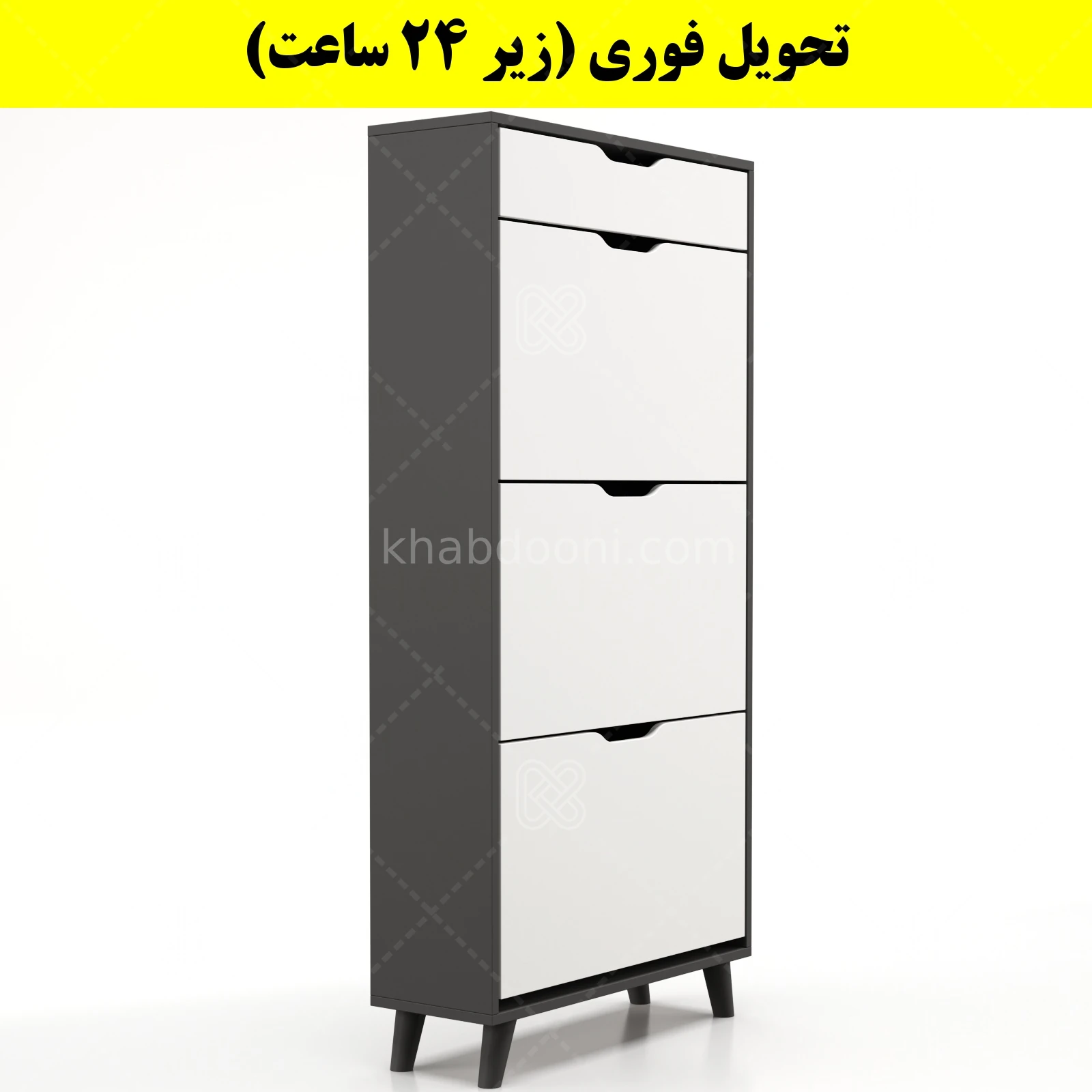 جاکفشی داشبوردی سه درب کشودار النا – طول 70 (تحویل فوری) سفید نوک مدادی