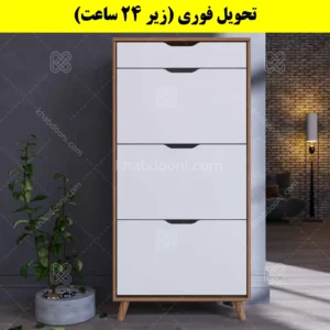 جاکفشی داشبوردی سه درب کشودار النا – طول 70 (تحویل فوری) سفید گردویی