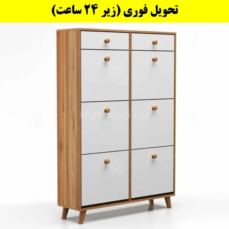 جاکفشی داشبوردی شش درب کشودار دستگیره چوبی – طول 100 (تحویل فوری)