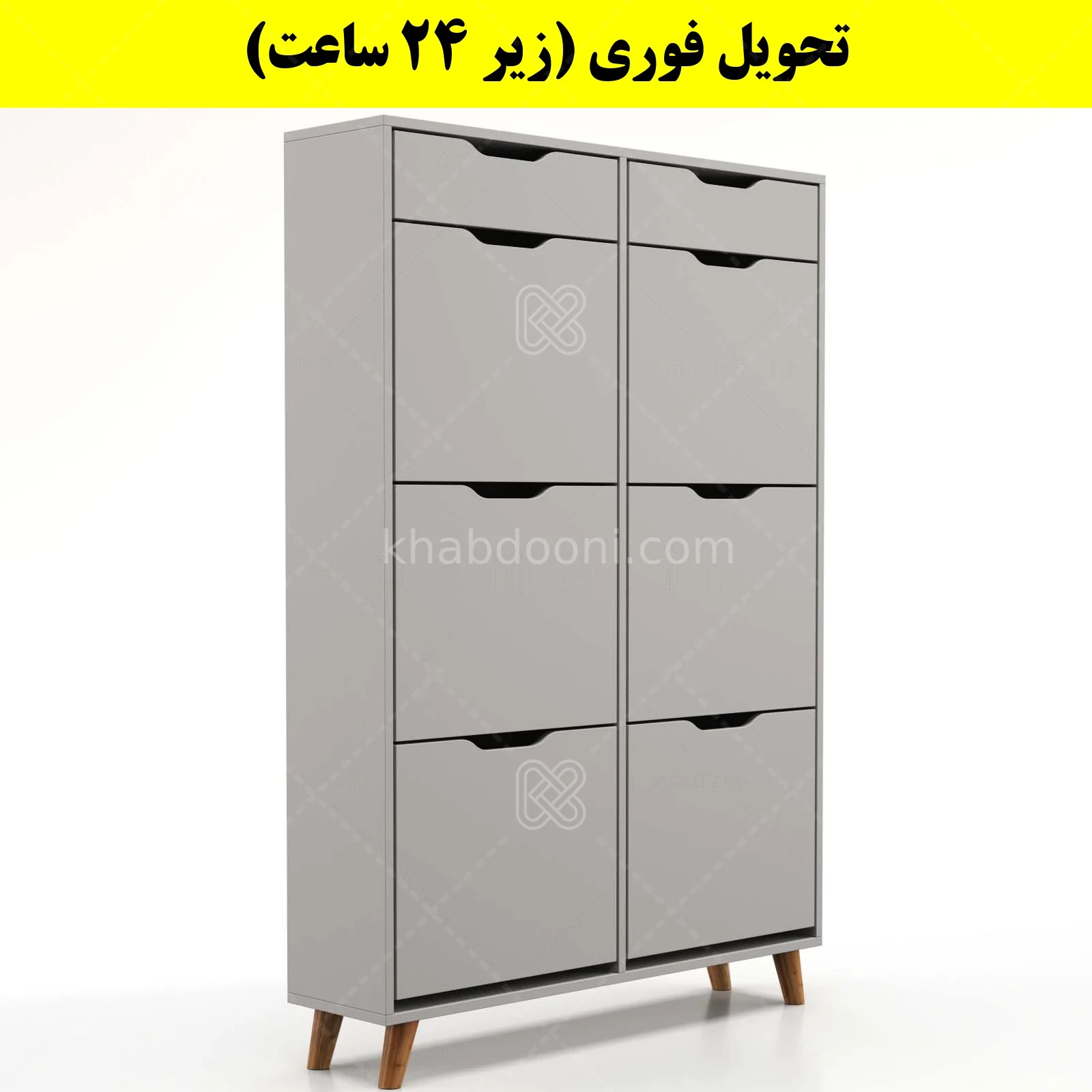 جاکفشی داشبوردی شش درب کشودار النا – طول 100 (تحویل فوری) طوسی