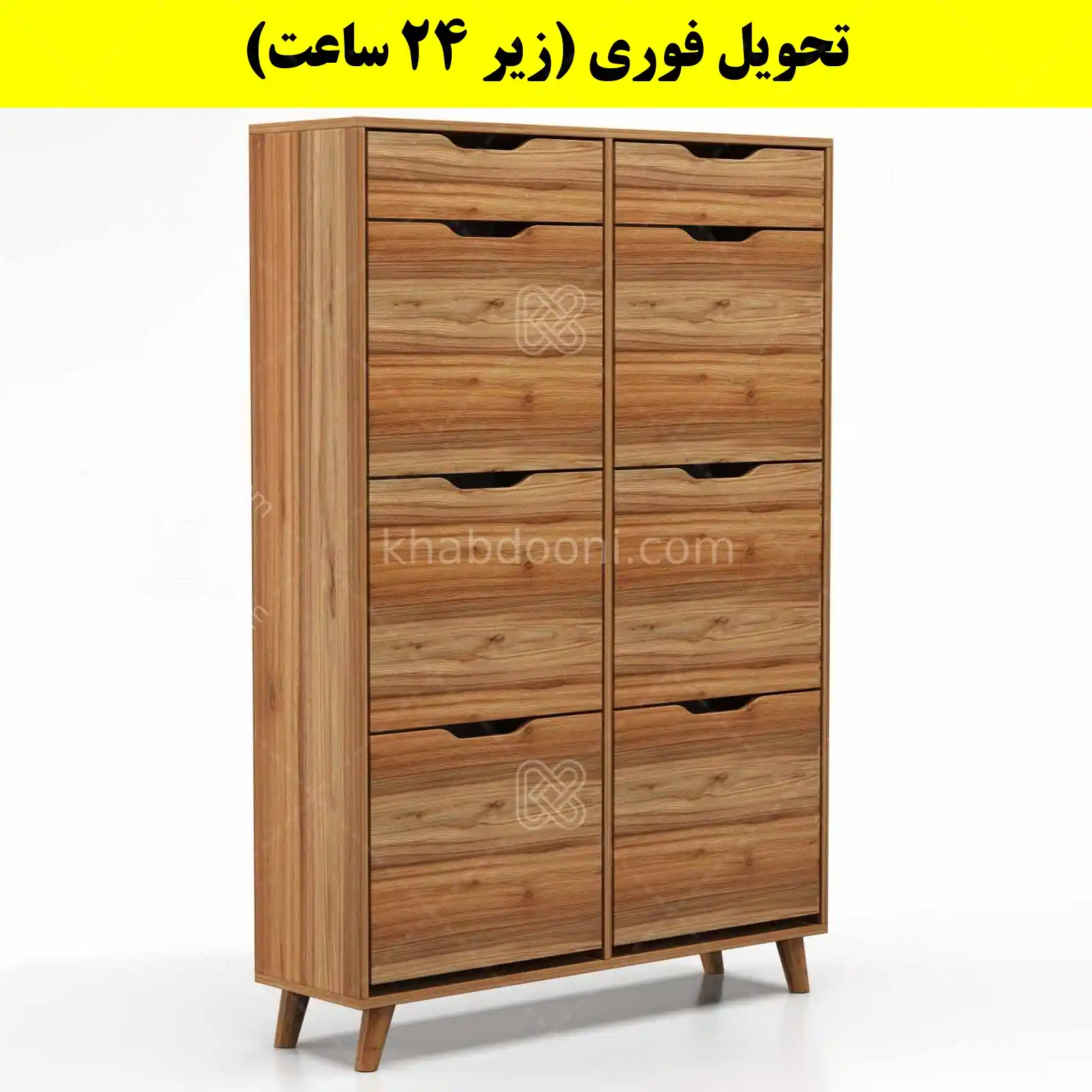 جاکفشی داشبوردی شش درب کشودار النا – طول 100 (تحویل فوری) گردویی