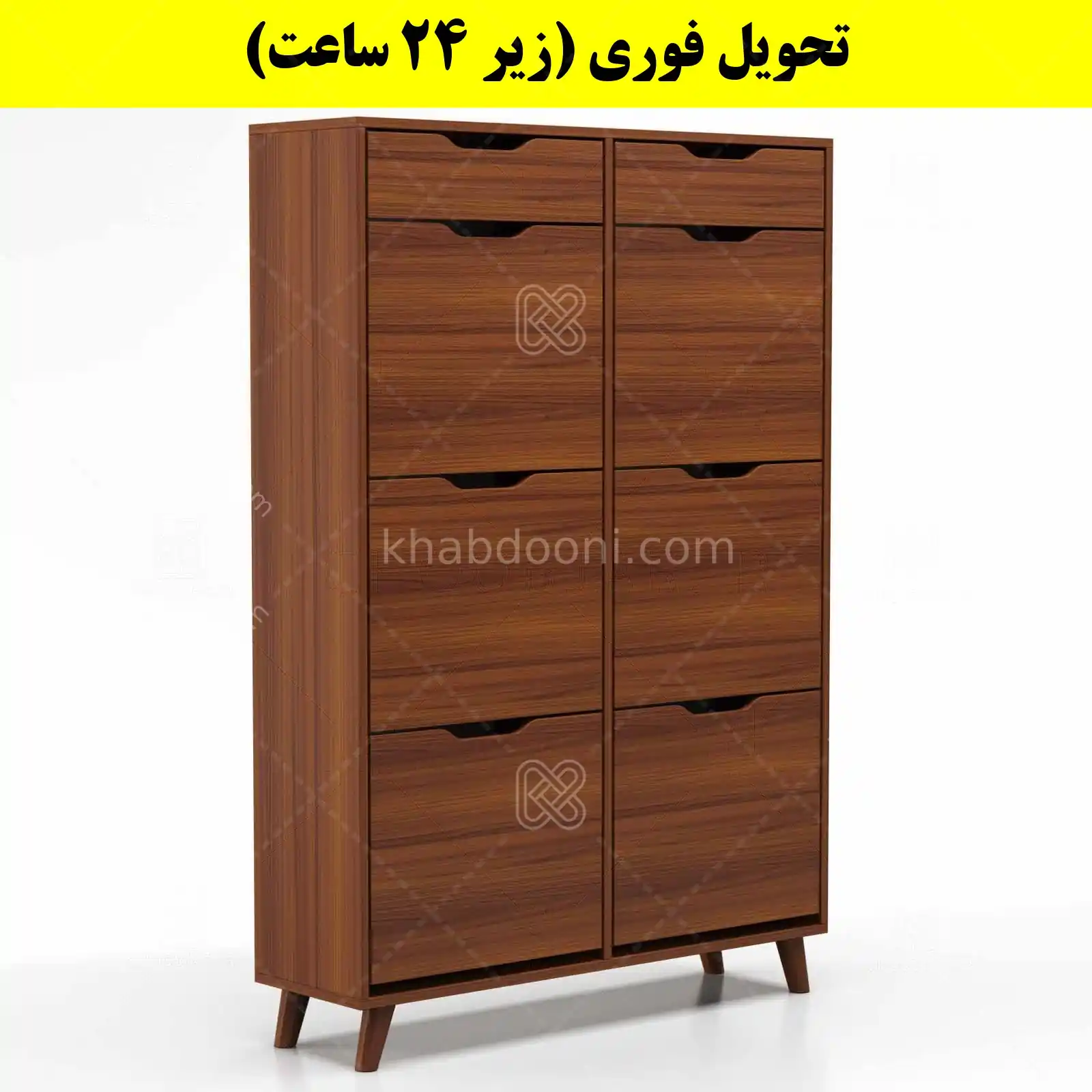 جاکفشی داشبوردی شش درب کشودار النا – طول 100 (تحویل فوری) فندوقی