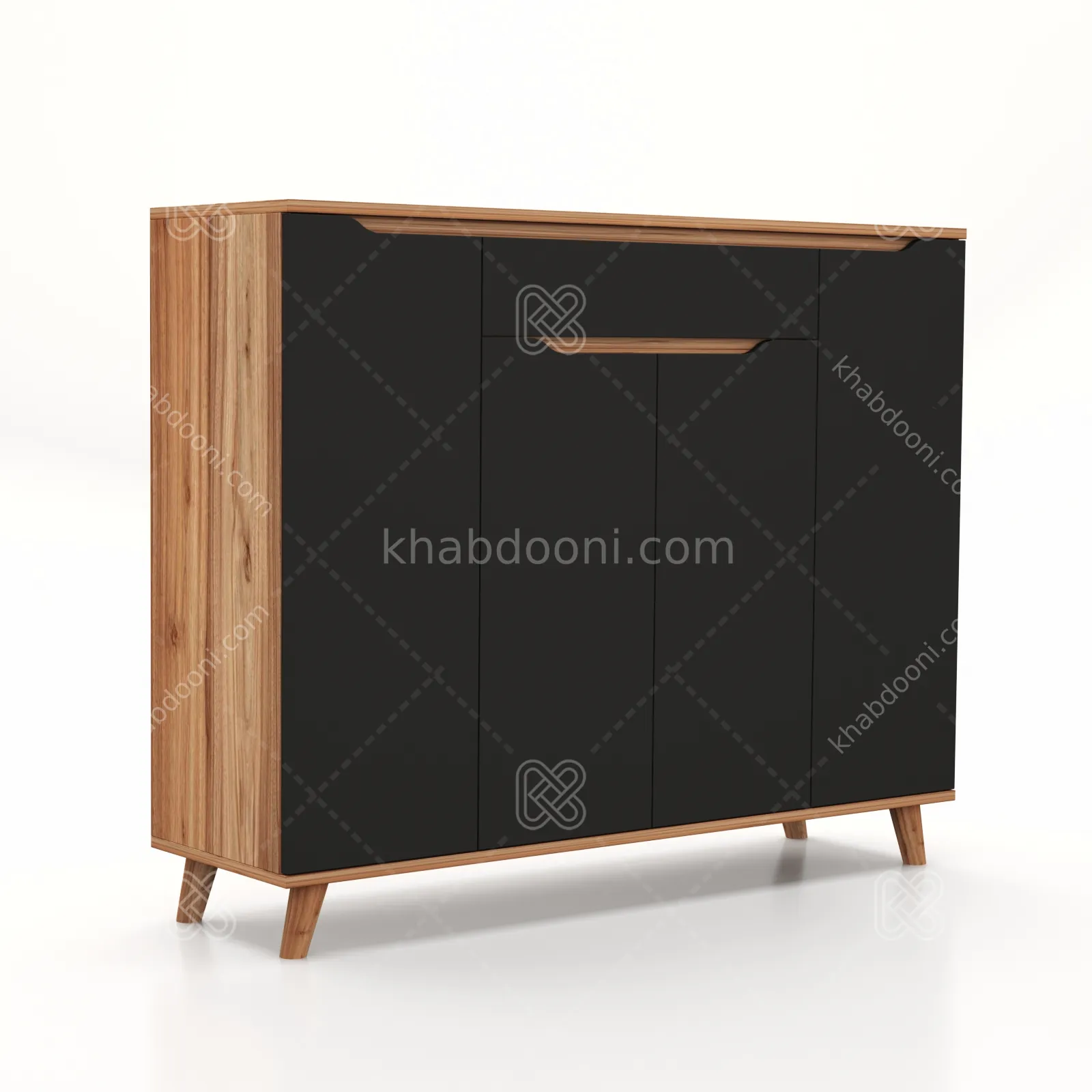جاکفشی کنسولی روما 4 درب طول 120 مشکی گردویی