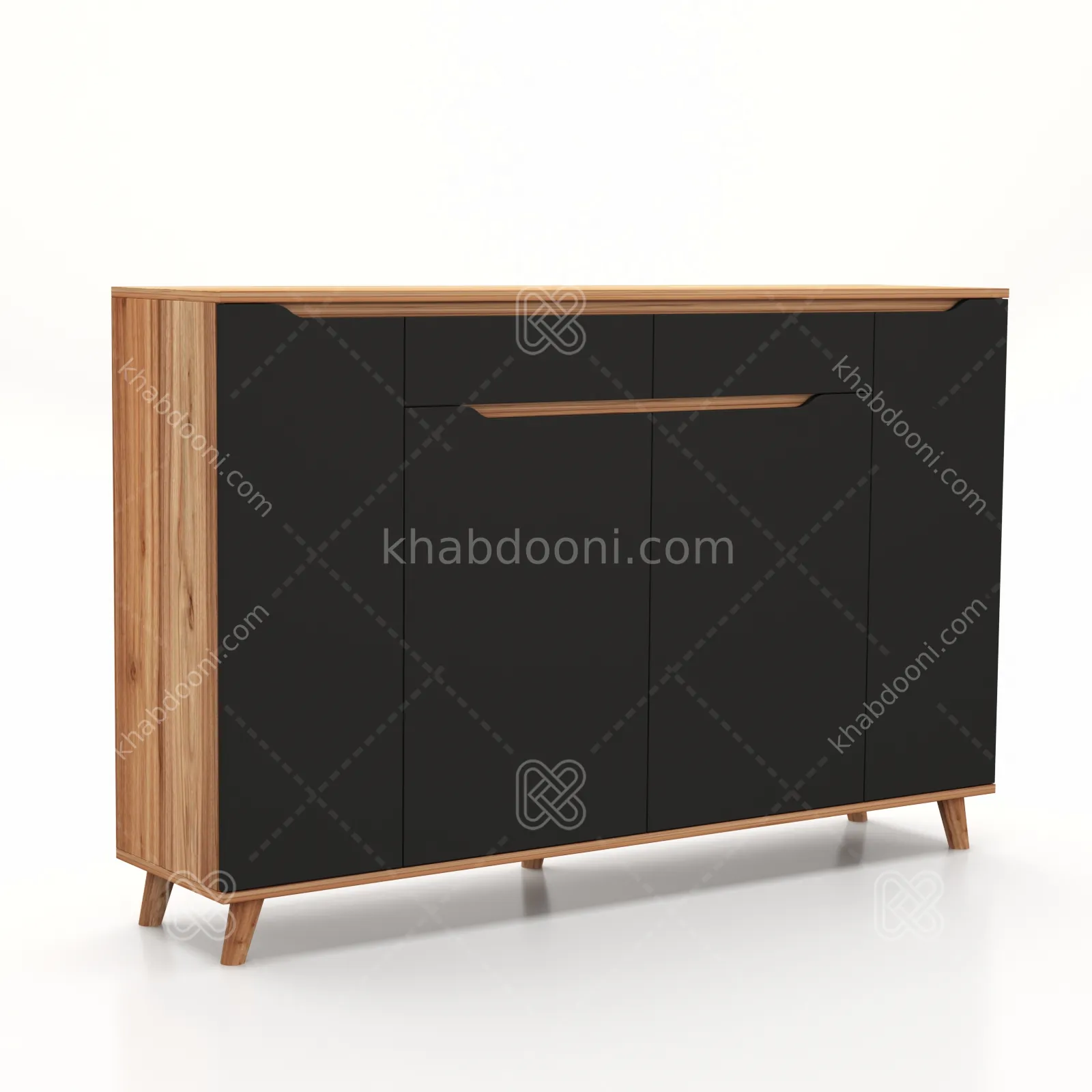 جاکفشی کنسولی روما 4 درب طول 150 مشکی گردویی
