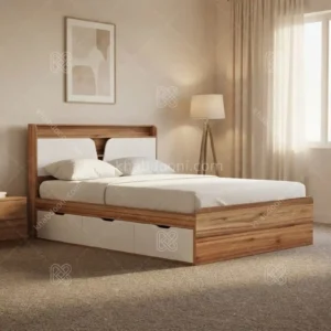 تخت خواب دو نفره شیوا سه کشو
