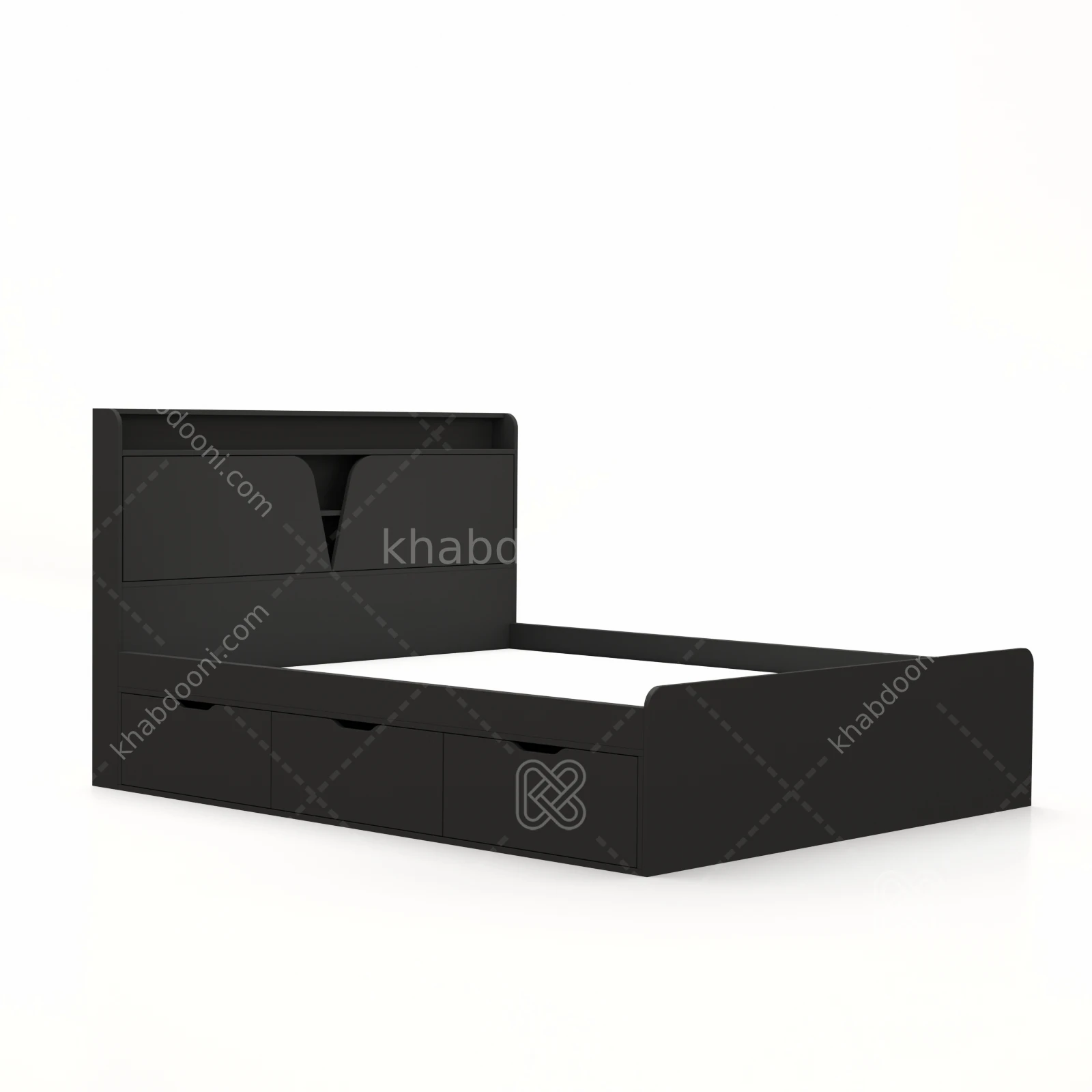 تخت خواب دو نفره پرهام شش کشو مشکی