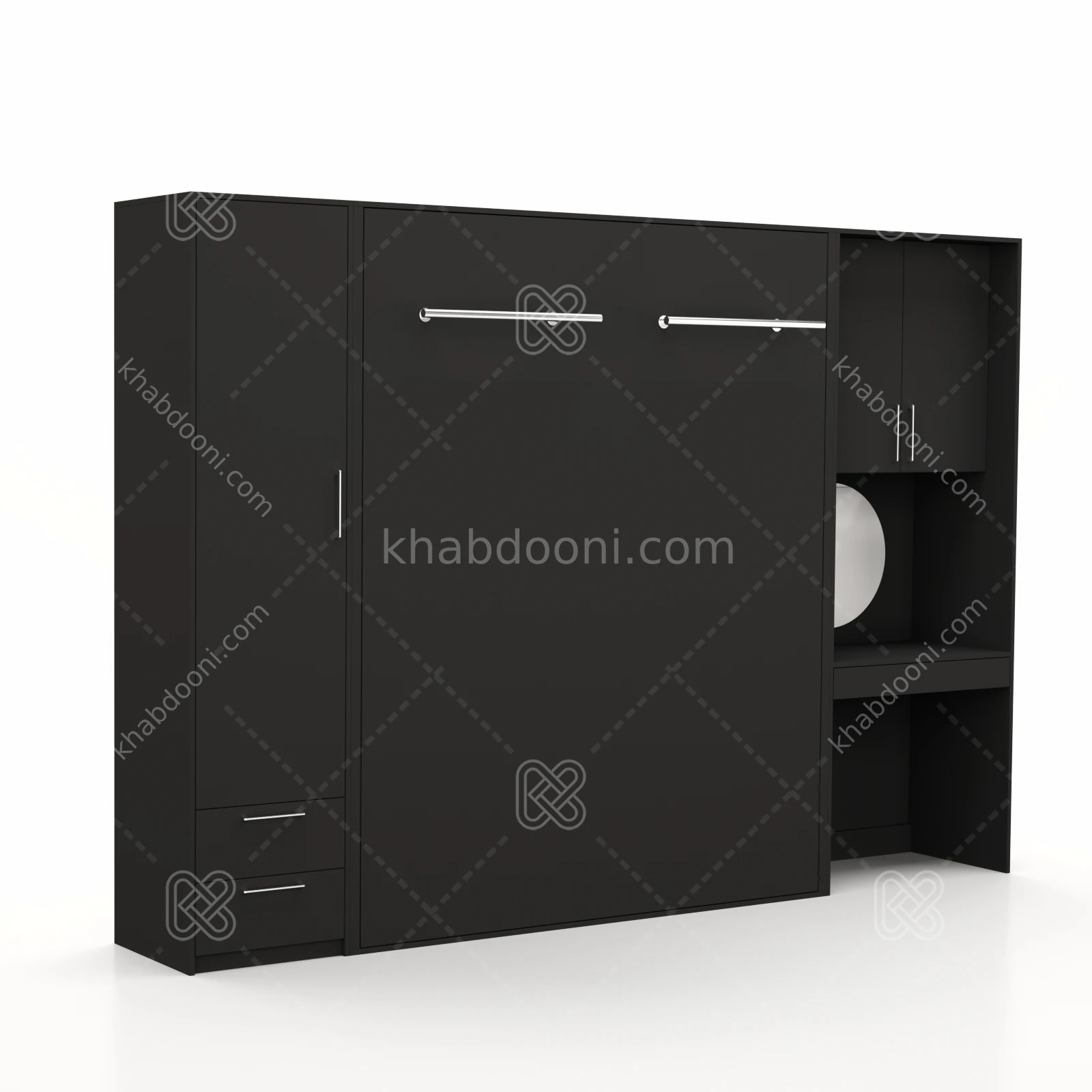 تخت تاشو عمودی دو نفره طول 300 کد 103 مشکی