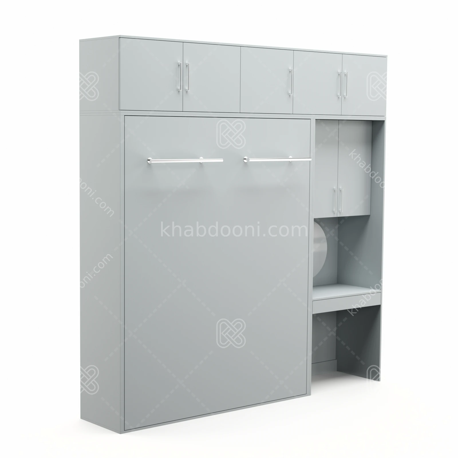تخت تاشو عمودی دو نفره طول 250 کد 104 طوسی