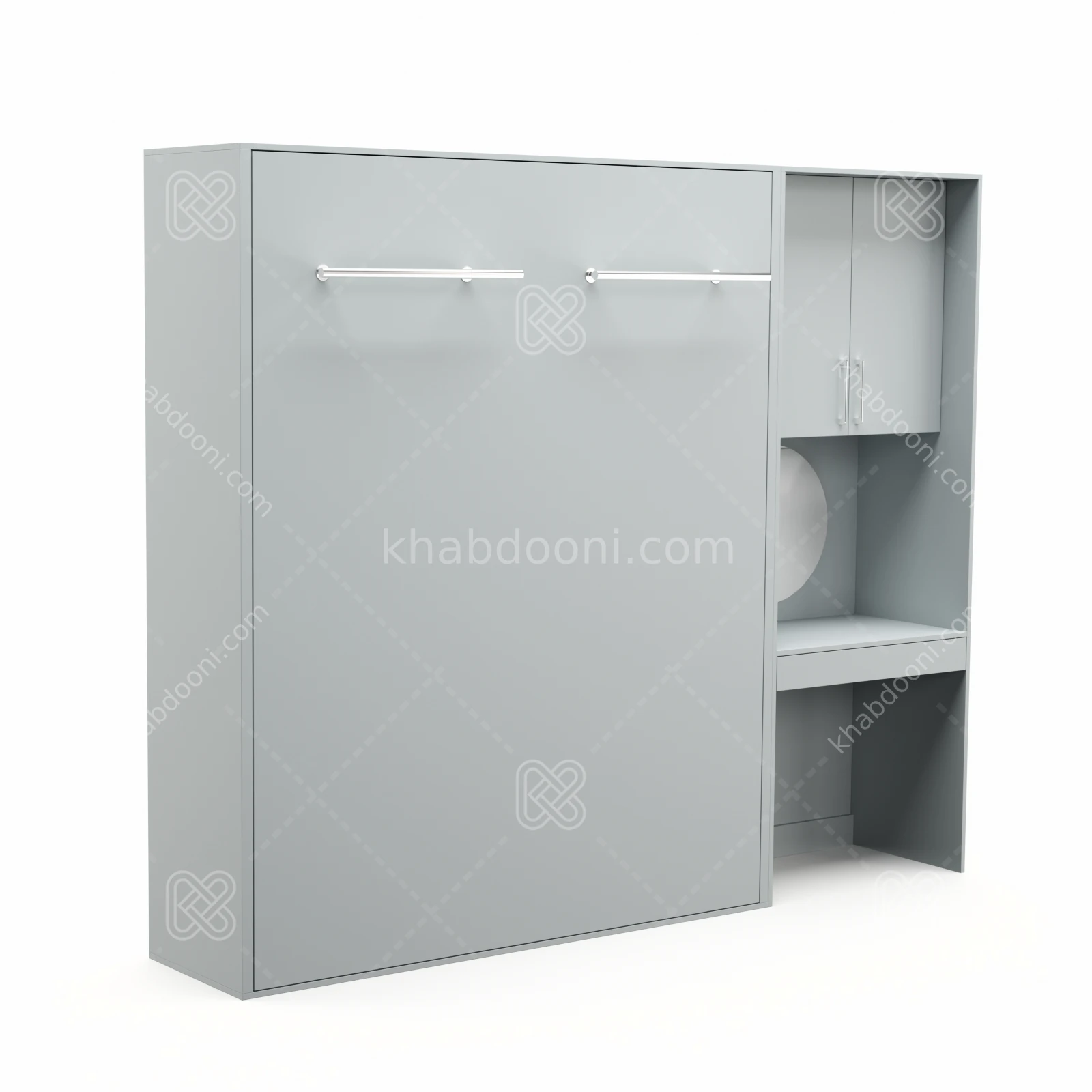 تخت تاشو عمودی دو نفره طول 250 کد 105 طوسی