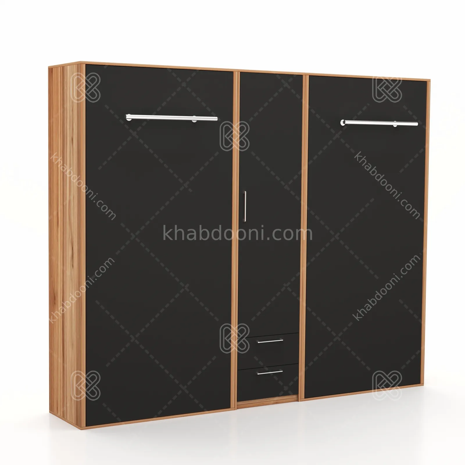 تخت تاشو عمودی دو نفره طول 260 کد 112 مشکی گردویی