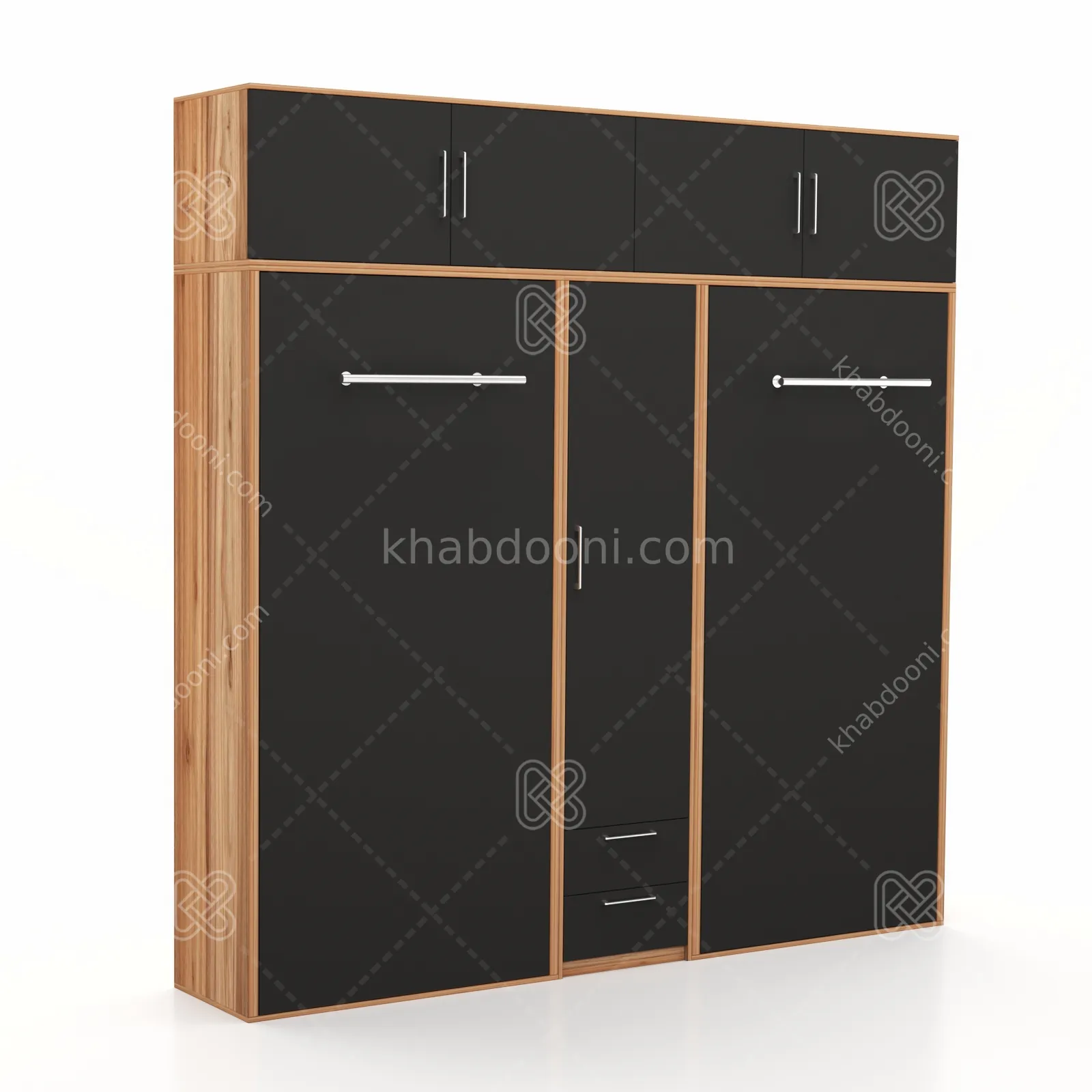 تخت تاشو عمودی دو نفره طول 260 کد 113 مشکی گردویی
