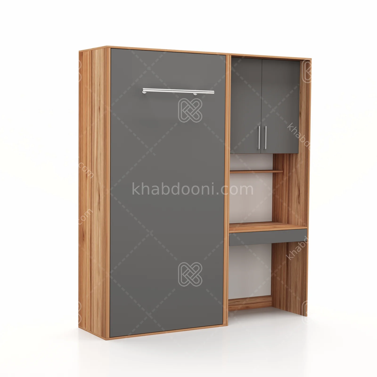 تخت تاشو عمودی تک نفره طول 185 کد 117 نوک مدادی گردویی