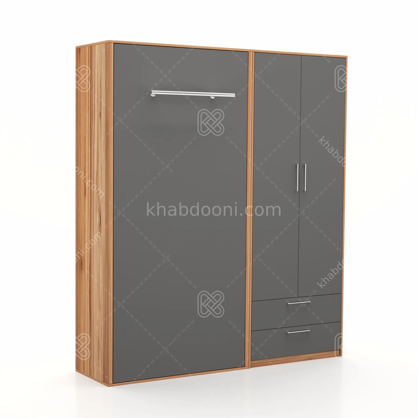 تخت تاشو عمودی تک نفره طول 185 کد 119 نوک مدادی گردویی
