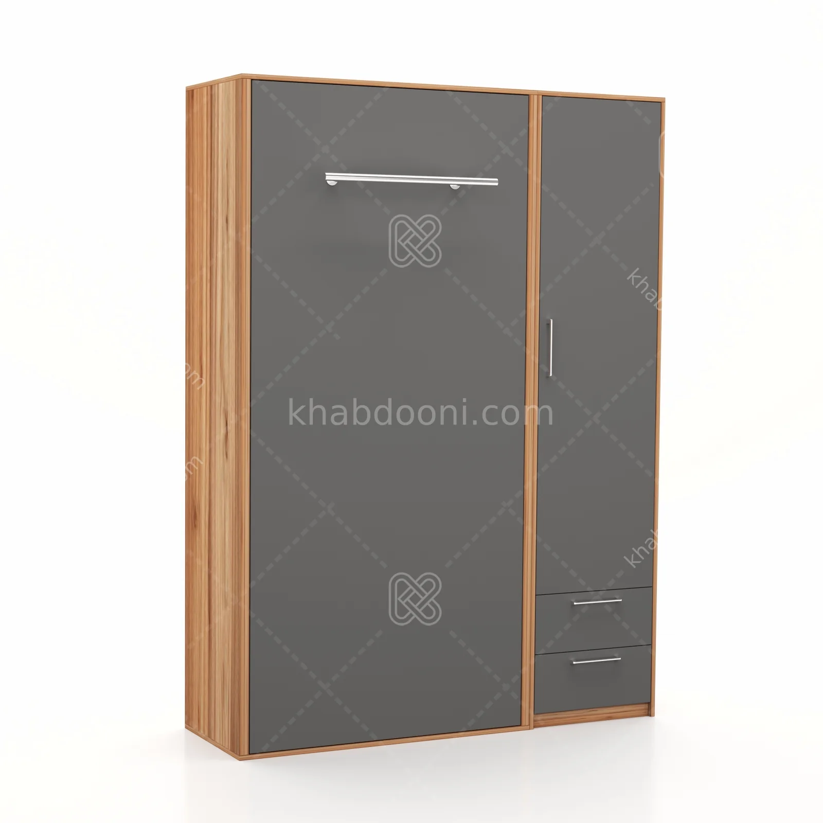 تخت تاشو عمودی تک نفره طول 155 کد 121 نوک مدادی گردویی