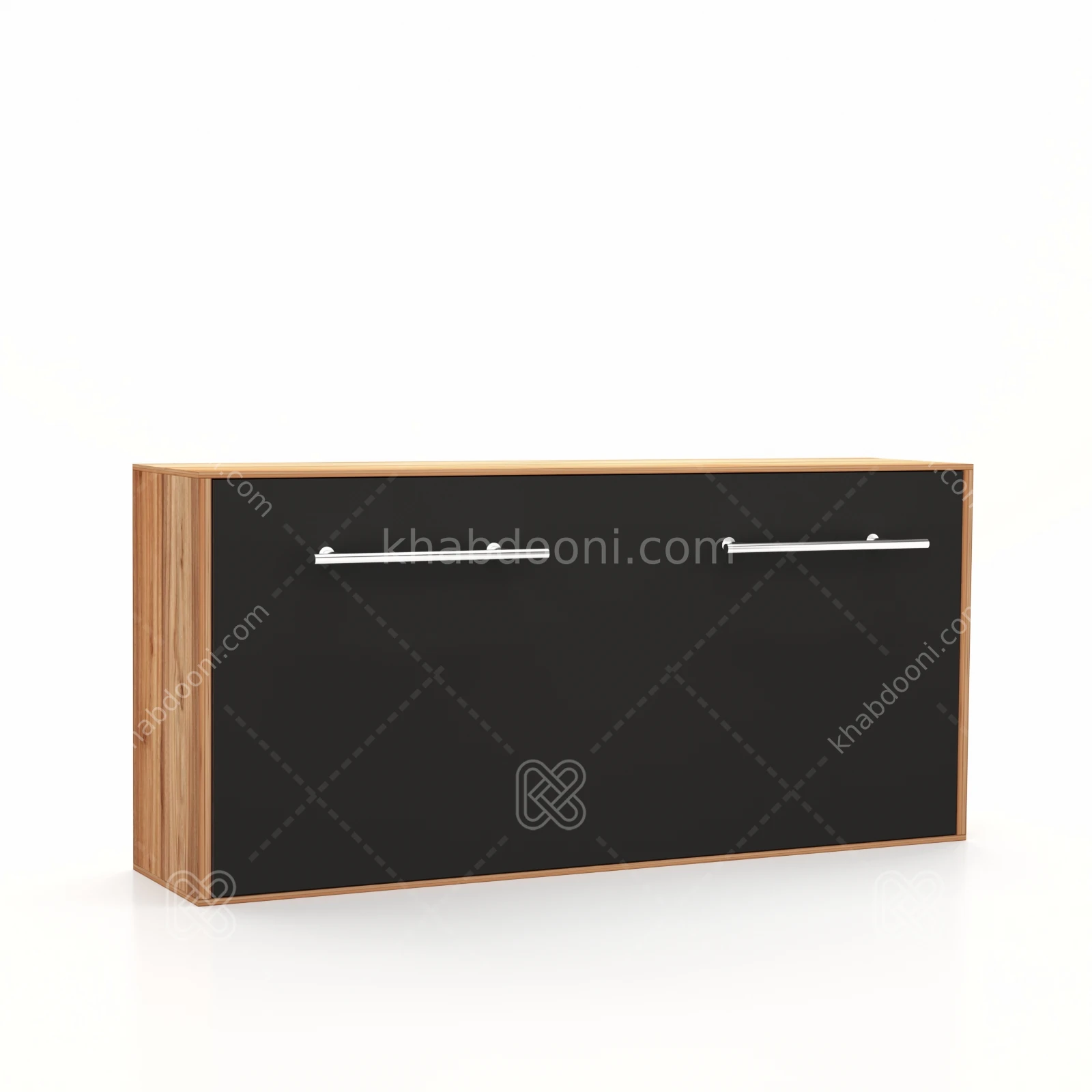 تخت تاشو افقی تک نفره طول 215 کد 124 مشکی گردویی